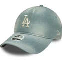 petten-gebogen-blauw-verstelbaar-9twenty-a-frame-denim-van-los-angeles-dodgers-mlb-van-new-era
