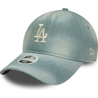 Petten gebogen blauw verstelbaar 9TWENTY A Frame Denim van Los Angeles Dodgers MLB van New Era