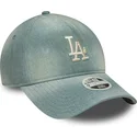 petten-gebogen-blauw-verstelbaar-9twenty-a-frame-denim-van-los-angeles-dodgers-mlb-van-new-era