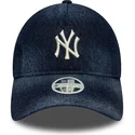 petten-gebogen-marineblauw-verstelbare-band-9twenty-a-frame-denim-van-new-york-yankees-mlb-van-new-era