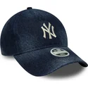 petten-gebogen-marineblauw-verstelbare-band-9twenty-a-frame-denim-van-new-york-yankees-mlb-van-new-era