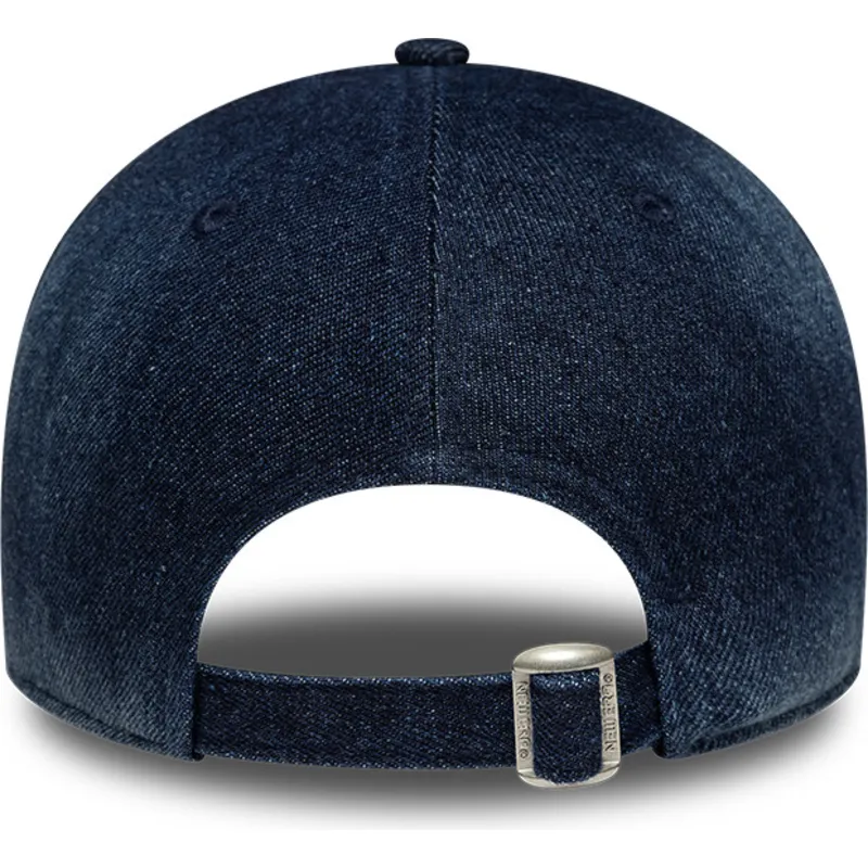 cappellino-curvo-blu-navy-regolabile-da-donna-9twenty-a-frame-denim-dei-new-york-yankees-mlb-di-new-era