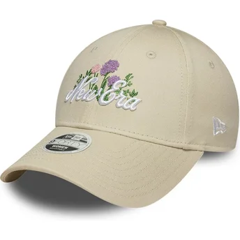 Petten gebogen beige verstelbaar 9FORTY Beaded van New Era