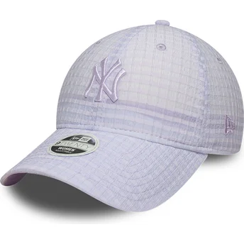 Cap gebogen violet adjustable strap 9TWENTY Seersucker van New York Yankees MLB van New Era