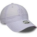 petten-gebogen-violet-verstelbare-band-9twenty-seersucker-van-new-york-yankees-mlb-van-new-era