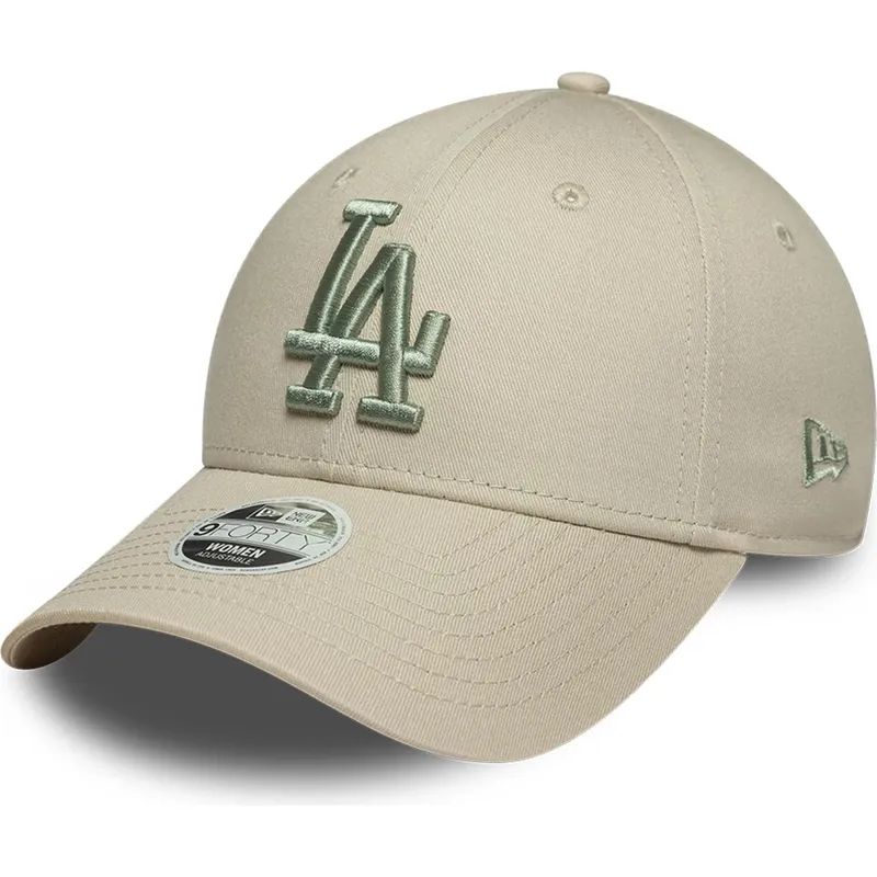 petten-gebogen-beige-verstelbare-band-9forty-league-essential-van-los-angeles-dodgers-mlb-van-new-era