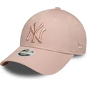 petten-gebogen-roze-verstelbare-band-9forty-league-essential-van-new-york-yankees-mlb-van-new-era