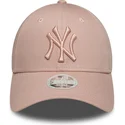petten-gebogen-roze-verstelbare-band-9forty-league-essential-van-new-york-yankees-mlb-van-new-era