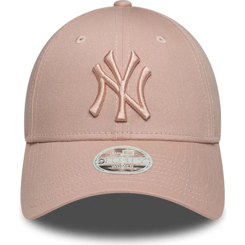 justerbar-rosa-bojd-keps-med-rosa-logotyp-for-dam-9forty-league-essential-fran-new-york-yankees-mlb-av-new-era