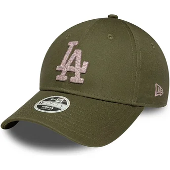 Petten gebogen groen verstelbare band 9FORTY Metallic van Los Angeles Dodgers MLB van New Era