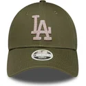 petten-gebogen-groen-verstelbare-band-9forty-metallic-van-los-angeles-dodgers-mlb-van-new-era
