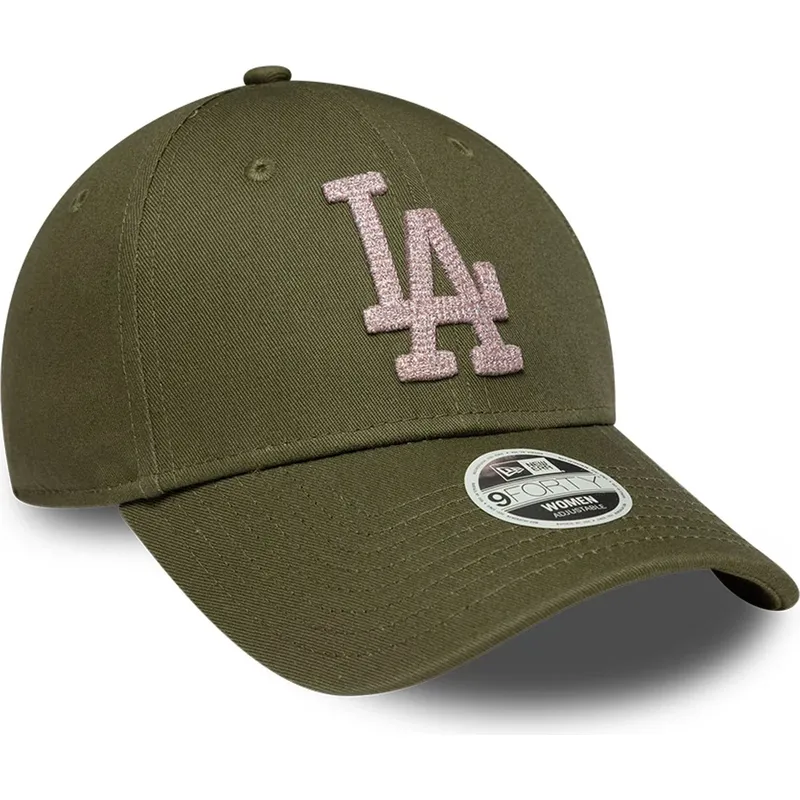gorra-curva-verde-ajustable-para-mujer-9forty-metallic-de-los-angeles-dodgers-mlb-de-new-era