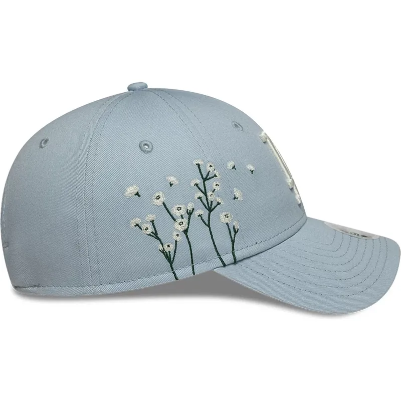 blaue-gebogene-verstellbare-damenkappe-9forty-floral-icon-der-los-angeles-dodgers-mlb-von-new-era