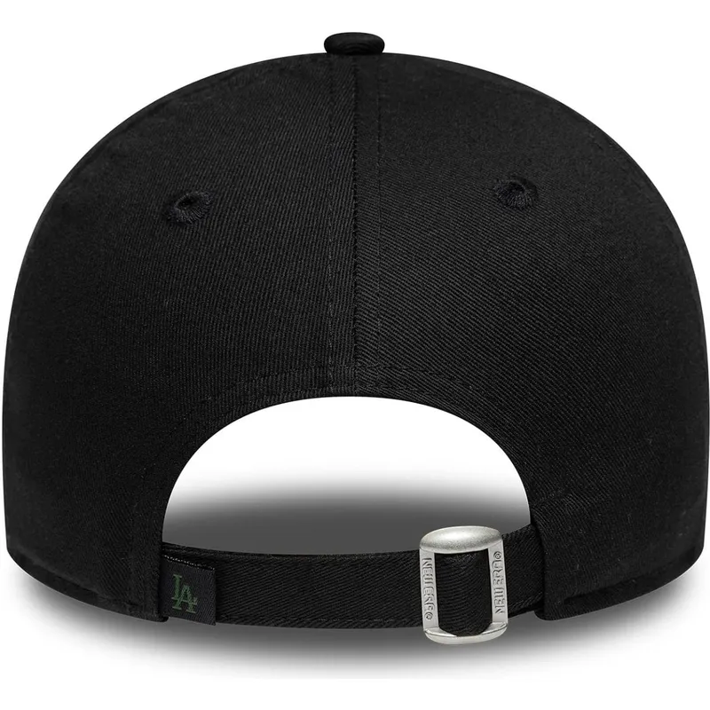 schwarze-verstellbare-curved-cap-fur-damen-9forty-floral-infill-der-los-angeles-dodgers-mlb-von-new-era