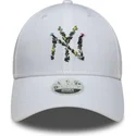 petten-gebogen-wit-verstelbare-band-9forty-floral-infill-van-new-york-yankees-mlb-van-new-era