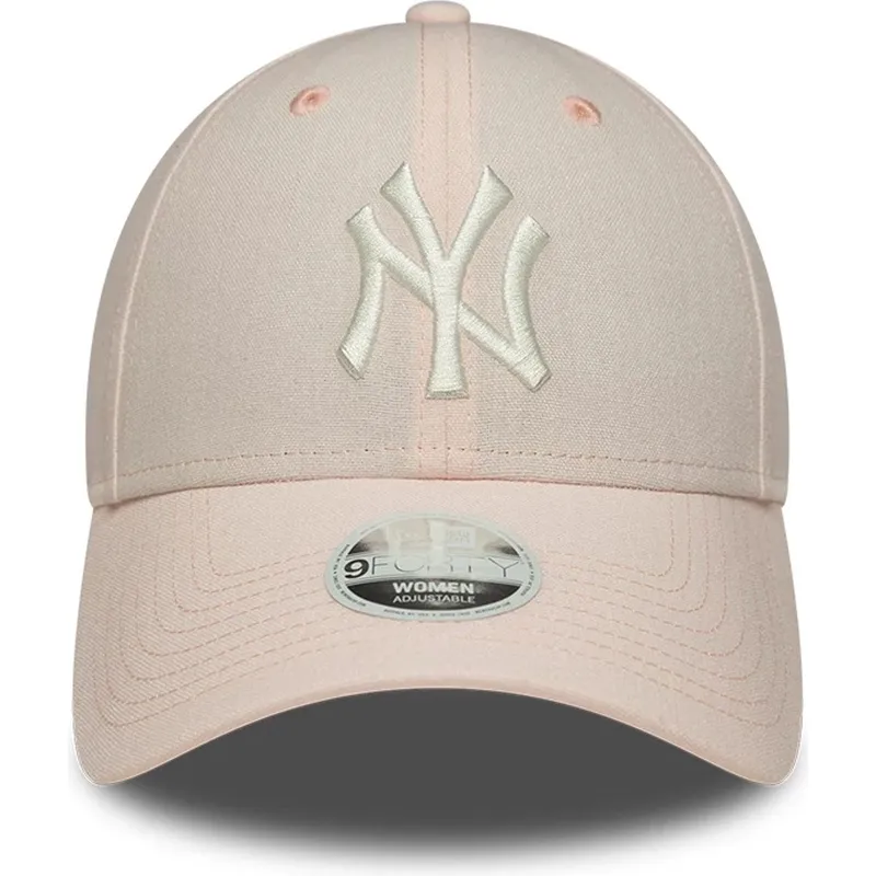 petten-gebogen-roze-verstelbaar-9forty-linen-van-new-york-yankees-mlb-van-new-era