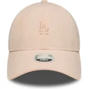 petten-gebogen-roze-verstelbare-band-9forty-mini-cord-van-los-angeles-dodgers-mlb-van-new-era