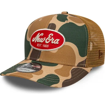 Petten gebogen camouflage snapback 9FIFTY Duck Camo van New Era
