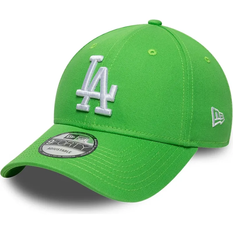 petten-gebogen-groen-verstelbaar-9forty-league-essential-van-los-angeles-dodgers-mlb-van-new-era