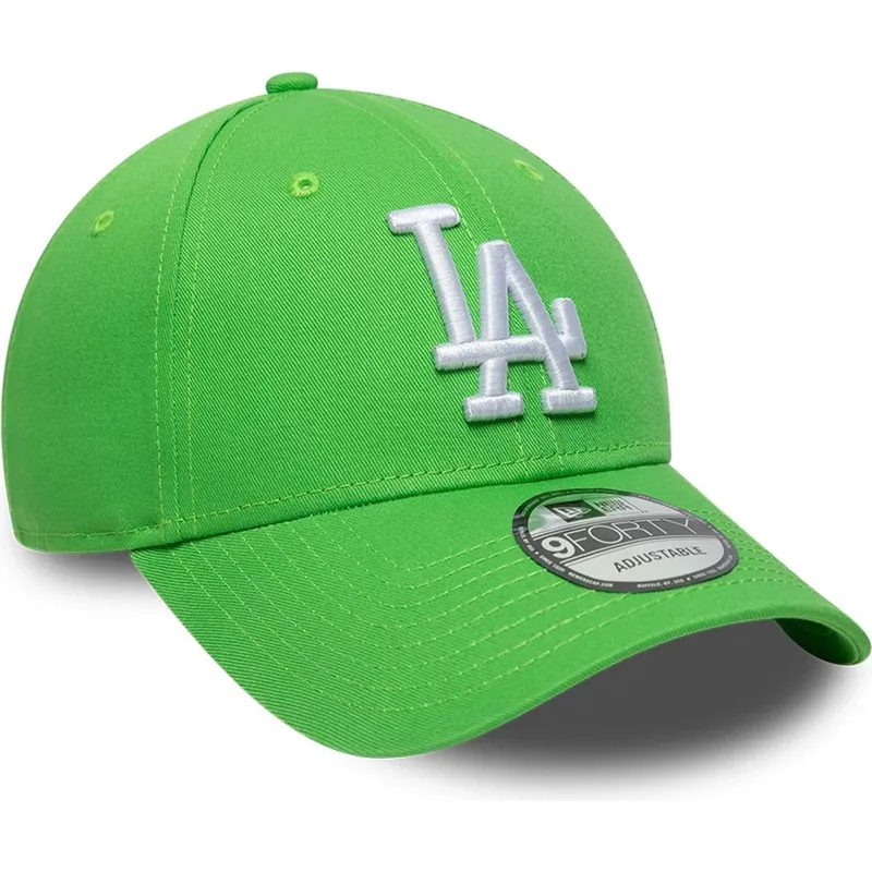 petten-gebogen-groen-verstelbaar-9forty-league-essential-van-los-angeles-dodgers-mlb-van-new-era