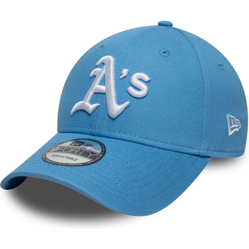 gorra-curva-azul-claro-ajustable-9forty-league-essential-de-oakland-athletics-mlb-de-new-era