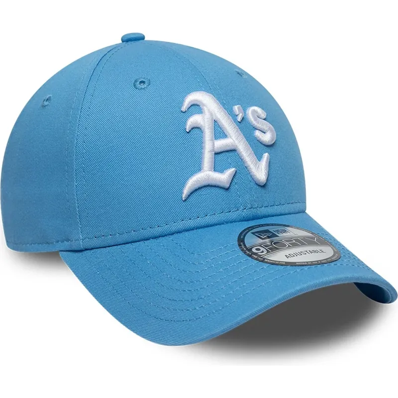 petten-gebogen-blauw-verstelbare-band-claro-9forty-league-essential-van-oakland-athletics-mlb-van-new-era