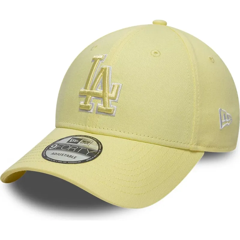 petten-gebogen-geel-verstelbare-band-9forty-team-outline-van-los-angeles-dodgers-mlb-van-new-era