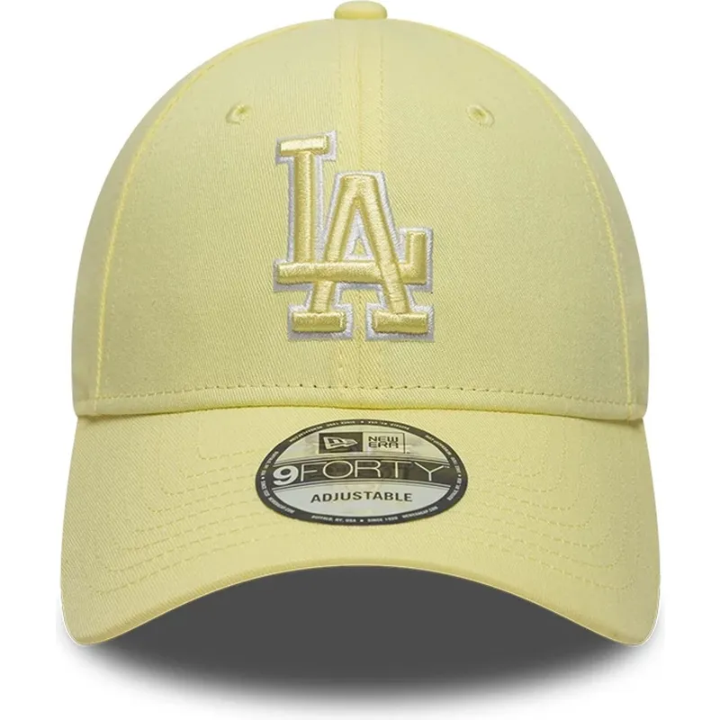 petten-gebogen-geel-verstelbaar-9forty-team-outline-van-los-angeles-dodgers-mlb-van-new-era