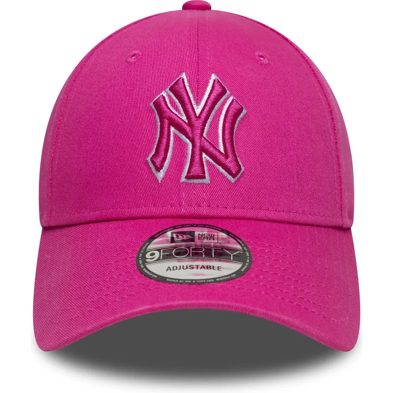 petten-gebogen-roze-verstelbare-band-9forty-team-outline-van-new-york-yankees-mlb-van-new-era