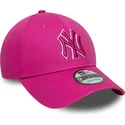 petten-gebogen-roze-verstelbare-band-9forty-team-outline-van-new-york-yankees-mlb-van-new-era