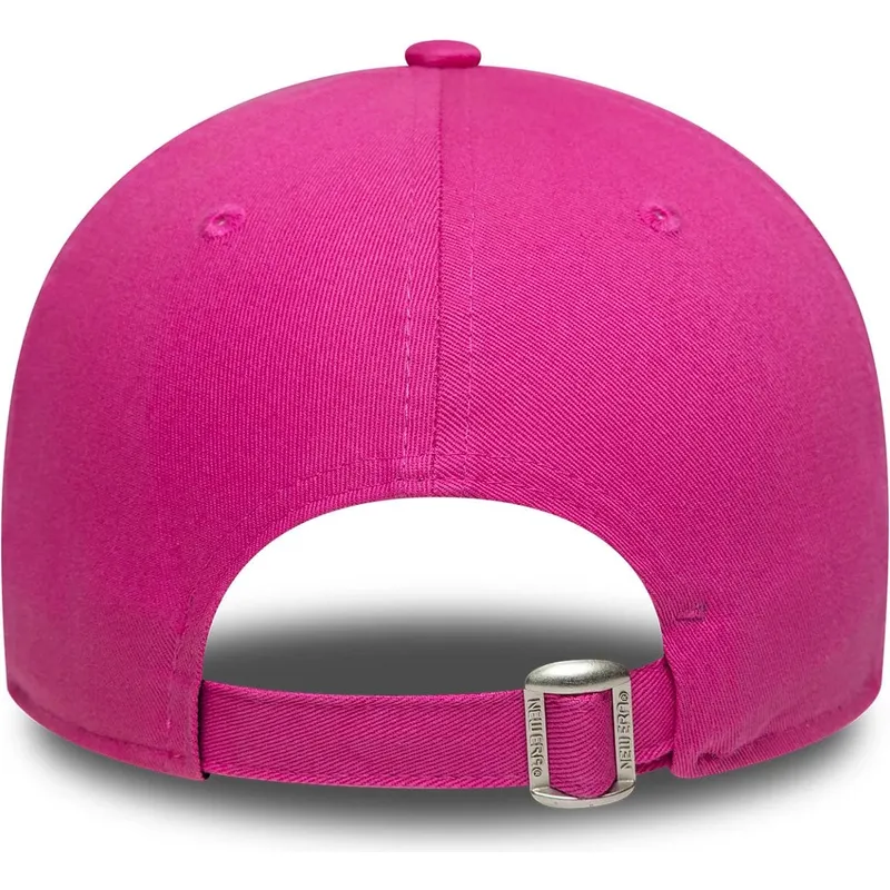 verstellbare-rosa-kappe-mit-gebogenem-schirm-und-rosa-logo-9forty-team-outline-der-new-york-yankees-mlb-von-new-era