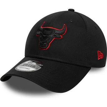 Schwarze verstellbare Curved Cap mit schwarzem Logo...