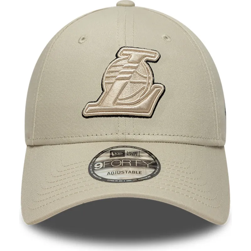 petten-gebogen-beige-verstelbare-band-9forty-team-outline-van-los-angeles-lakers-nba-van-new-era