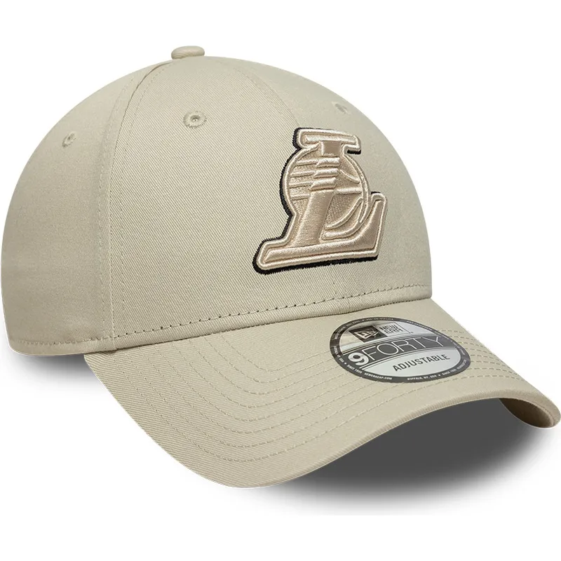 petten-gebogen-beige-verstelbare-band-9forty-team-outline-van-los-angeles-lakers-nba-van-new-era