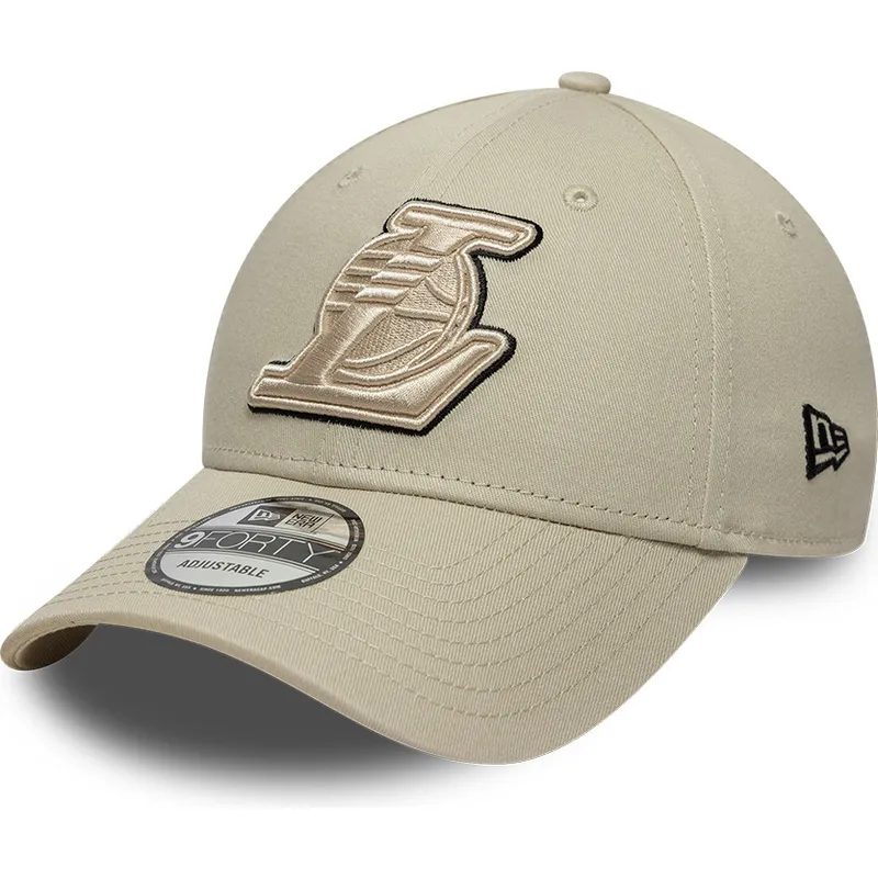 petten-gebogen-beige-verstelbare-band-9forty-team-outline-van-los-angeles-lakers-nba-van-new-era