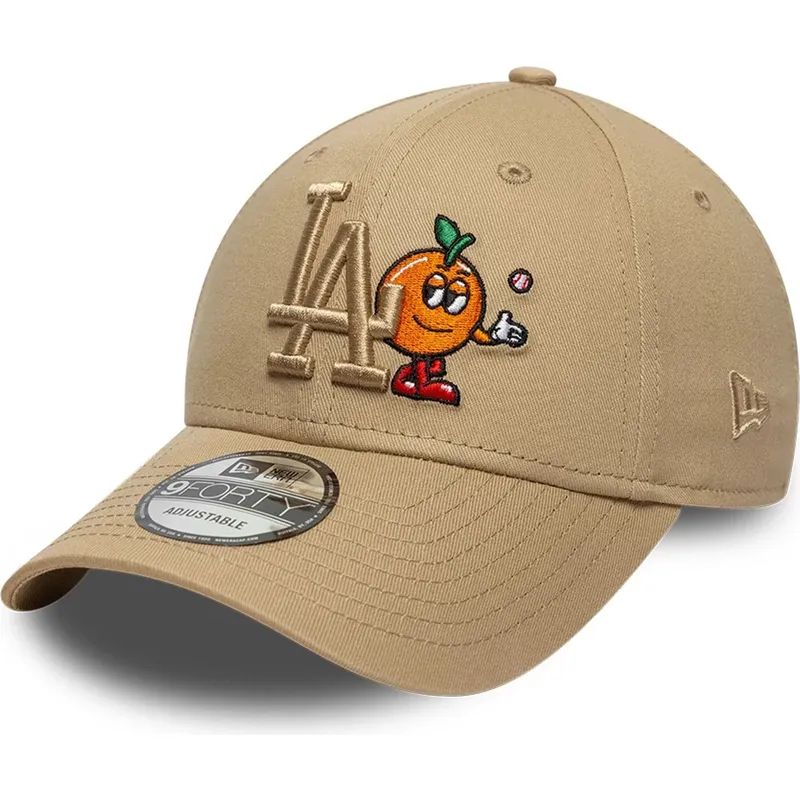 gorra-curva-marron-ajustable-con-logo-marron-9forty-tonal-icon-de-los-angeles-dodgers-mlb-de-new-era