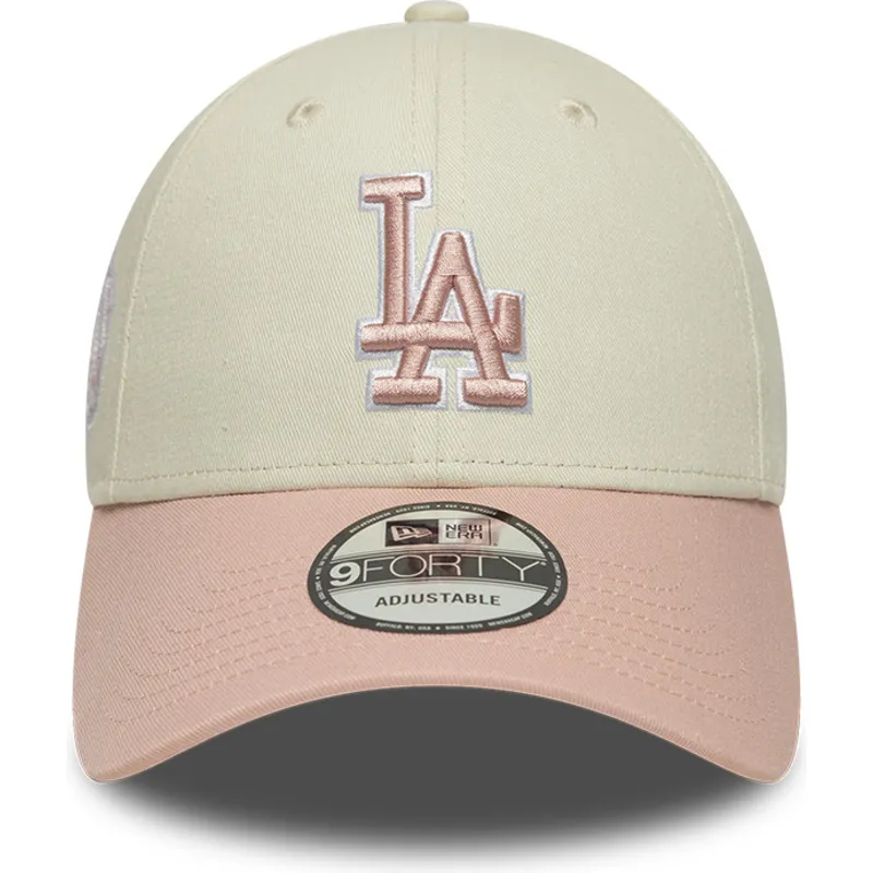 petten-gebogen-beige-verstelbaar-rosa-rosa-9forty-world-series-patch-van-los-angeles-dodgers-mlb-van-new-era petten-gebogen-beige-verstelbaar-rosa-rosa-9forty-world-series-patch-van-los-angeles-dodgers-mlb-van-new-era