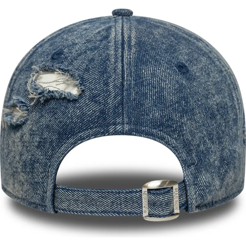 petten-gebogen-blauw-verstelbaar-9forty-acid-wash-denim-van-los-angeles-dodgers-mlb-van-new-era