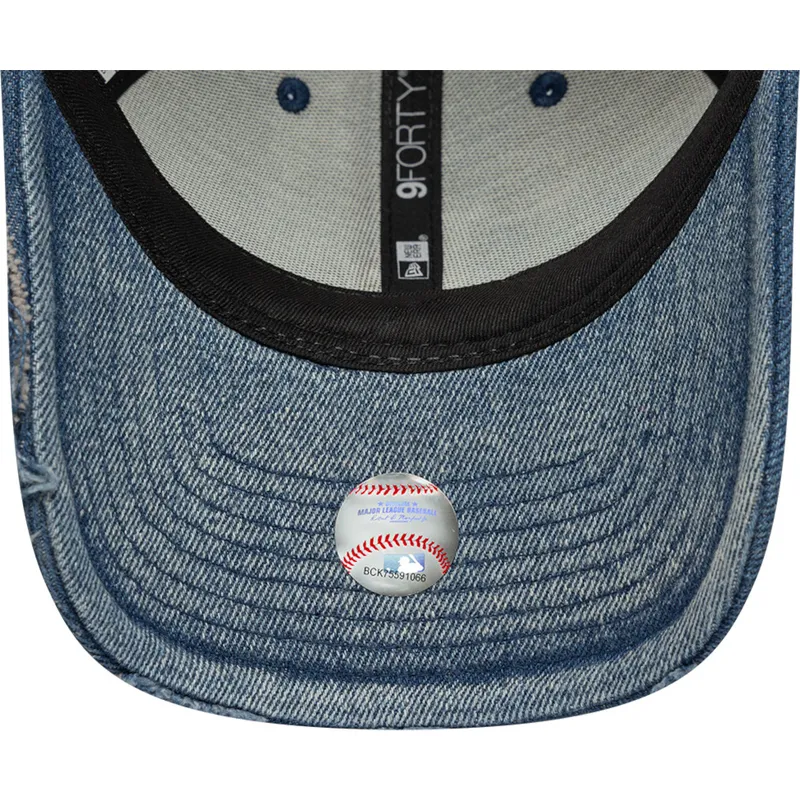 petten-gebogen-blauw-verstelbaar-9forty-acid-wash-denim-van-los-angeles-dodgers-mlb-van-new-era