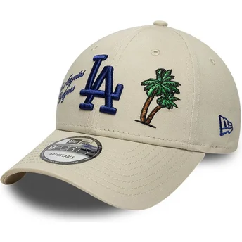Cappellino curvo beige regolabile 9FORTY City Icon dei Los Angeles Dodgers MLB di New Era