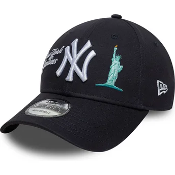 Petten gebogen marineblauw verstelbare band 9FORTY City Icon van New York Yankees MLB van New Era