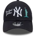 petten-gebogen-marineblauw-verstelbaar-9forty-city-icon-van-new-york-yankees-mlb-van-new-era