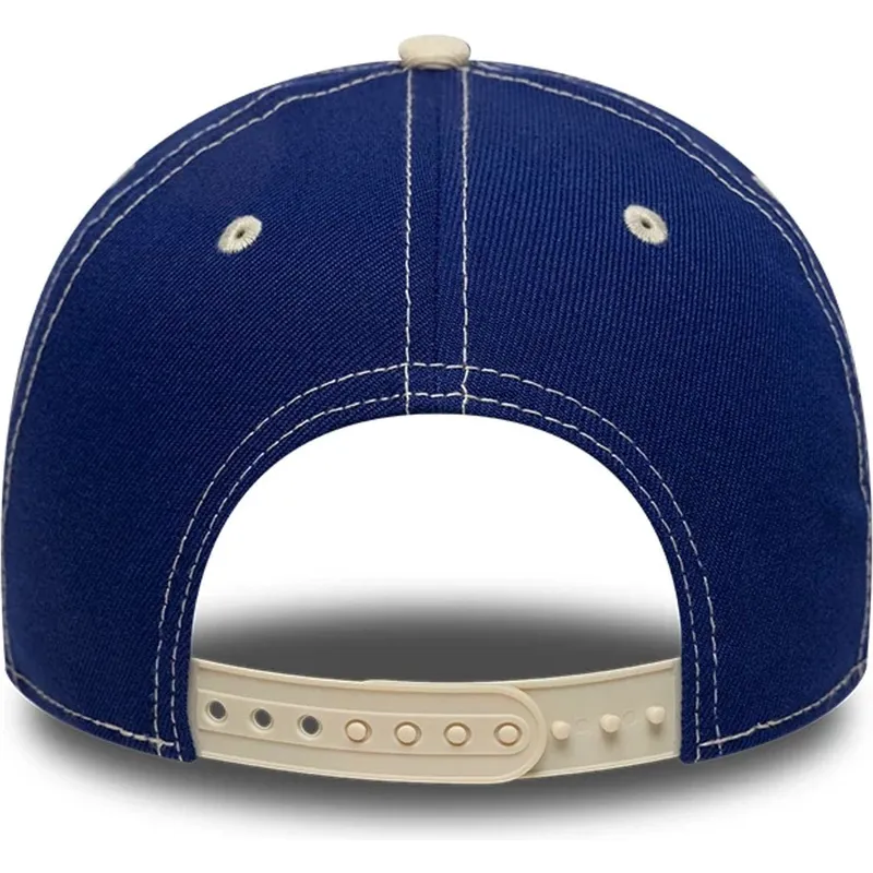 cappellino-visiera-curva-blu-e-beige-snapback-e-frame-city-icon-di-los-angeles-dodgers-mlb-di-new-era