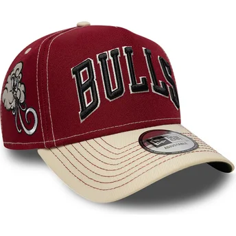New Era Curved Brim E Frame City Icon Chicago Bulls NBA Red and Beige Snapback Cap