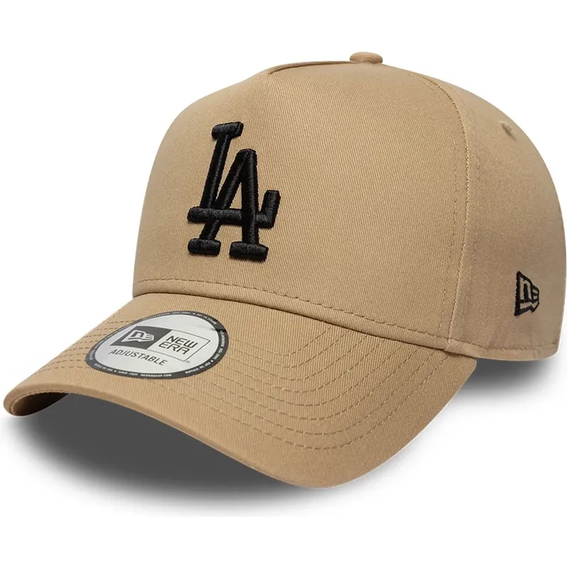 gorra-curva-marron-snapback-con-logo-negro-e-frame-league-essential-de-los-angeles-dodgers-mlb-de-new-era