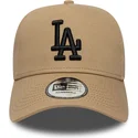 petten-gebogen-bruin-snapback-e-frame-league-essential-van-los-angeles-dodgers-mlb-van-new-era