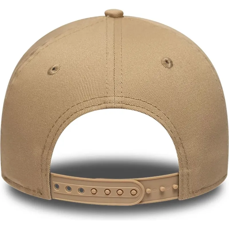 cappellino-curvo-marrone-snapback-con-logo-nero-e-frame-league-essential-dei-los-angeles-dodgers-mlb-di-new-era