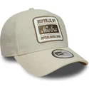 petten-gebogen-beige-snapback-e-frame-patch-linen-van-new-era