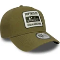 cappellino-curvo-verde-snapback-e-frame-patch-linen-di-new-era