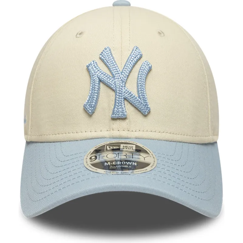 petten-gebogen-beige-snapback-9forty-m-crown-side-script-van-new-york-yankees-mlb-van-new-era